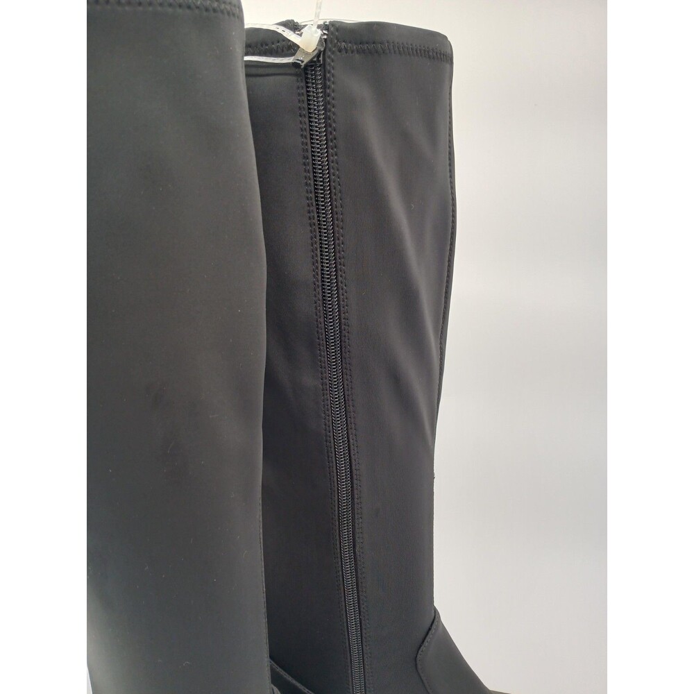 NEW- Size 7.5M Womens Alex Marie Zip Up Knee High Boots Chunk Heel Fabric Black - Picture 5 of 9